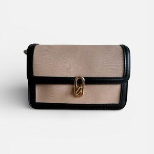 Chic Beige and Black Crossbody Bag